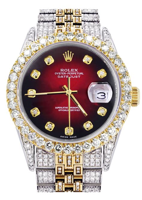 rolex iced out red face|iced out Rolex for sale.